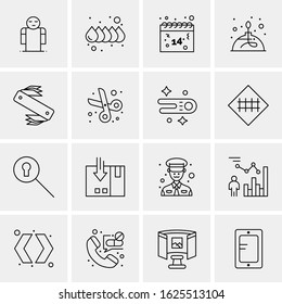 16 Business Universal Icons Vector. Creative Icon Illustration to use in web and Mobile Related project.