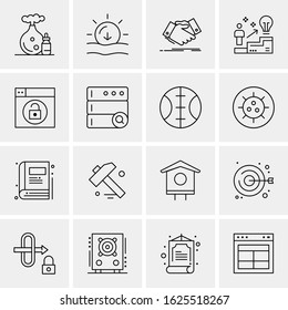 16 Business Universal Icons Vector. Creative Icon Illustration to use in web and Mobile Related project.