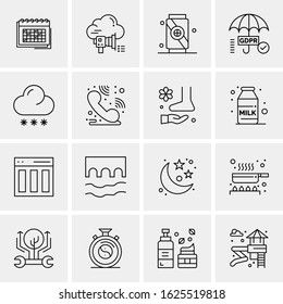 16 Business Universal Icons Vector. Creative Icon Illustration to use in web and Mobile Related project.