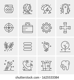16 Business Universal Icons Vector. Creative Icon Illustration to use in web and Mobile Related project.