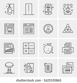 16 Business Universal Icons Vector. Creative Icon Illustration to use in web and Mobile Related project.