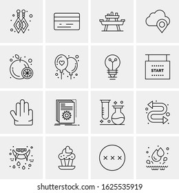 16 Business Universal Icons Vector. Creative Icon Illustration to use in web and Mobile Related project.