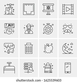 16 Business Universal Icons Vector. Creative Icon Illustration to use in web and Mobile Related project.