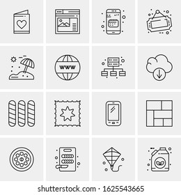 16 Business Universal Icons Vector. Creative Icon Illustration to use in web and Mobile Related project.