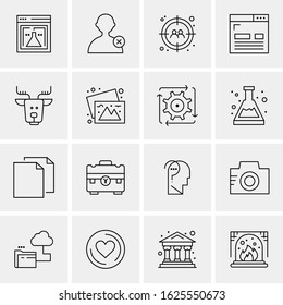 16 Business Universal Icons Vector. Creative Icon Illustration to use in web and Mobile Related project.