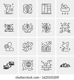 16 Business Universal Icons Vector. Creative Icon Illustration to use in web and Mobile Related project.