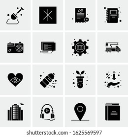 16 Business Universal Icons Vector. Creative Icon Illustration to use in web and Mobile Related project.