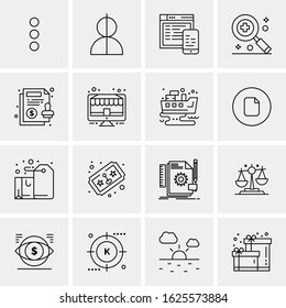 16 Business Universal Icons Vector. Creative Icon Illustration to use in web and Mobile Related project.