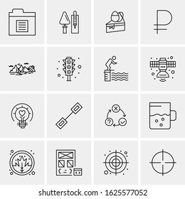 16 Business Universal Icons Vector. Creative Icon Illustration to use in web and Mobile Related project.
