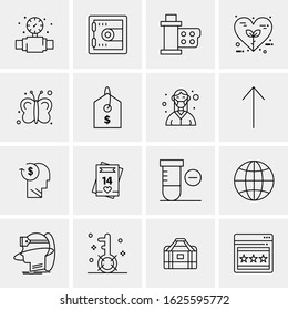 16 Business Universal Icons Vector. Creative Icon Illustration to use in web and Mobile Related project.