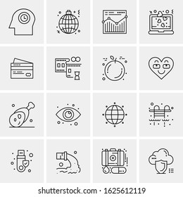 16 Business Universal Icons Vector. Creative Icon Illustration to use in web and Mobile Related project.