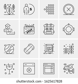 16 Business Universal Icons Vector. Creative Icon Illustration to use in web and Mobile Related project.
