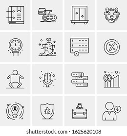 16 Business Universal Icons Vector. Creative Icon Illustration to use in web and Mobile Related project.