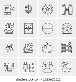 16 Business Universal Icons Vector. Creative Icon Illustration to use in web and Mobile Related project.