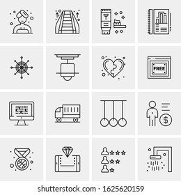 16 Business Universal Icons Vector. Creative Icon Illustration to use in web and Mobile Related project.