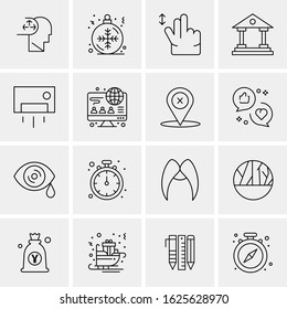 16 Business Universal Icons Vector. Creative Icon Illustration to use in web and Mobile Related project.