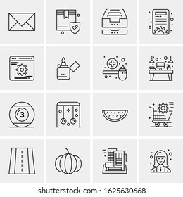 16 Business Universal Icons Vector. Creative Icon Illustration to use in web and Mobile Related project.