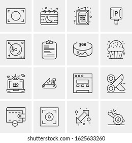 16 Business Universal Icons Vector. Creative Icon Illustration to use in web and Mobile Related project.
