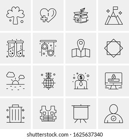 16 Business Universal Icons Vector. Creative Icon Illustration to use in web and Mobile Related project.