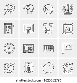 16 Business Universal Icons Vector. Creative Icon Illustration to use in web and Mobile Related project.