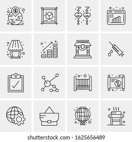 16 Business Universal Icons Vector. Creative Icon Illustration to use in web and Mobile Related project.