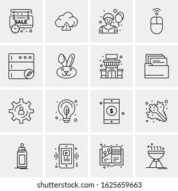 16 Business Universal Icons Vector. Creative Icon Illustration to use in web and Mobile Related project.