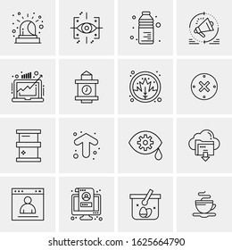16 Business Universal Icons Vector. Creative Icon Illustration to use in web and Mobile Related project.
