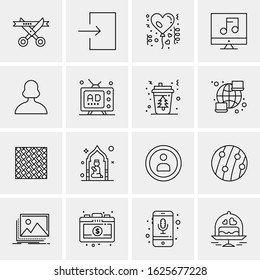 16 Business Universal Icons Vector. Creative Icon Illustration to use in web and Mobile Related project.