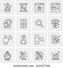 16 Business Universal Icons Vector. Creative Icon Illustration to use in web and Mobile Related project.