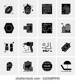 16 Business Universal Icons Vector. Creative Icon Illustration to use in web and Mobile Related project.