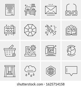16 Business Universal Icons Vector. Creative Icon Illustration to use in web and Mobile Related project.
