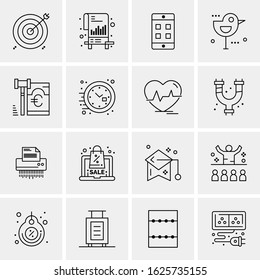 16 Business Universal Icons Vector. Creative Icon Illustration to use in web and Mobile Related project.
