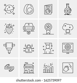 16 Business Universal Icons Vector. Creative Icon Illustration to use in web and Mobile Related project.