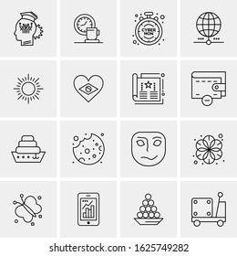 16 Business Universal Icons Vector. Creative Icon Illustration to use in web and Mobile Related project.