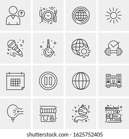 16 Business Universal Icons Vector. Creative Icon Illustration to use in web and Mobile Related project.