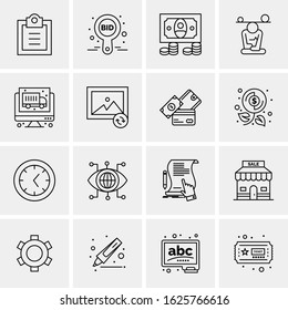 16 Business Universal Icons Vector. Creative Icon Illustration to use in web and Mobile Related project.