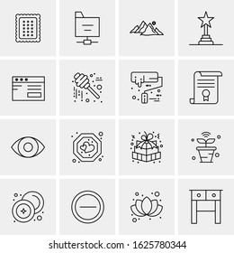 16 Business Universal Icons Vector. Creative Icon Illustration to use in web and Mobile Related project.