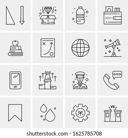16 Business Universal Icons Vector. Creative Icon Illustration to use in web and Mobile Related project.