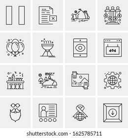 16 Business Universal Icons Vector. Creative Icon Illustration to use in web and Mobile Related project.