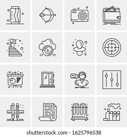16 Business Universal Icons Vector. Creative Icon Illustration to use in web and Mobile Related project.