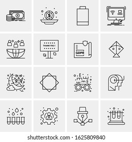 16 Business Universal Icons Vector. Creative Icon Illustration to use in web and Mobile Related project.