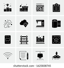 16 Business Universal Icons Vector. Creative Icon Illustration to use in web and Mobile Related project.
