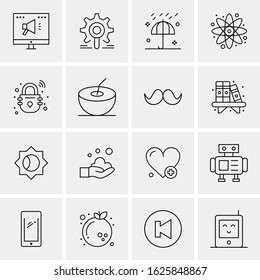 16 Business Universal Icons Vector. Creative Icon Illustration to use in web and Mobile Related project.