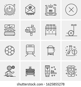 16 Business Universal Icons Vector. Creative Icon Illustration to use in web and Mobile Related project.