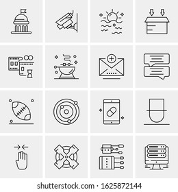16 Business Universal Icons Vector. Creative Icon Illustration to use in web and Mobile Related project.