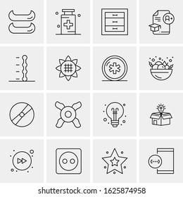 16 Business Universal Icons Vector. Creative Icon Illustration to use in web and Mobile Related project.