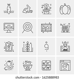 16 Business Universal Icons Vector. Creative Icon Illustration to use in web and Mobile Related project.
