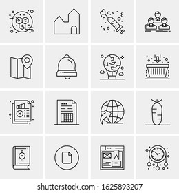 16 Business Universal Icons Vector. Creative Icon Illustration to use in web and Mobile Related project.