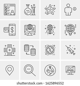 16 Business Universal Icons Vector. Creative Icon Illustration to use in web and Mobile Related project.