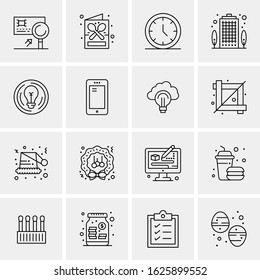 16 Business Universal Icons Vector. Creative Icon Illustration to use in web and Mobile Related project.
